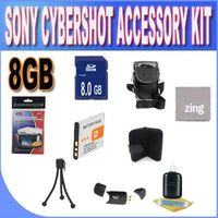 Sony Cyber-Shot DSC-W510/W530/560/570 8GB Accessory Kit (8GB SDHC Card+ Extended Life Battery + Accessory Kit)