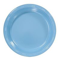 Pans Pro 50 Count Plastic Plate (10 Inch, Light Blue)