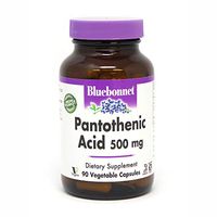 BlueBonnet Pantothenic Acid 500 mg Vegetable Capsules, 90 Count