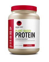 Nature's Best Plant Based Vegan Protein Powder by Isopure - Organic Keto Friendly, Low Carb, Gluten Free, 20g Protein, 0g Sugar, Strawberry, 20 Servings