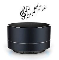 Portable Wireless Bluetooth Speaker with Built-in-Mic, Handsfree Call, AUX Input Line, TF Card,HD Sound and Bass for iPhone Ipad Android Smartphone and More (Black)