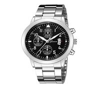 YunhuiM⌚Men Watches Luxury Quartz Sport Military Stainless Steel Dial Steel Strip Band Wrist Watch Business Clock (H)