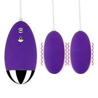 Oolong Purple 12 Frequency Wired Control Double Bu'lle-te Egg Body Msaager - Waterproof & Slient, Best Gift for Lover