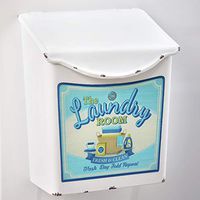 Enamel Laundry Room Lint and Laundry Detergent Pod Box - Retro Blue