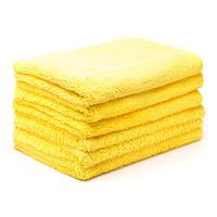 Kingole Microfiber Cleaning Cloths Rags Pack of 6, All-Purpose Edgeless Strong Absorbent Towels Scratch-Free No Lint or Streaks (Gold, 16"x24")
