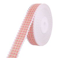 uxcell Polyester Plaid Print Holiday DIY Gift Cake Packing Ribbon Roll 2.5cm Width Pink