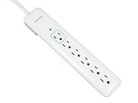 Monoprice 6 Outlet Slim Surge Protector Power Strip - White - 3ft Cord | UL Rated 540 Joules with Power/Circuit Breaker Switch