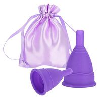 Silicone Menstrual Period Cup for Women, Leak Free Sterilizing Safety Cup for Lady Hygiene Protection Better Than Sanitary Pads to Prevent Heavy Flow(Purple S)