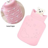 GWOKWAI Hot Water Bottle with Knit Cover, Detachable Hot Water or Cold Water Bag, Microwave Heating Warmers Hand Bag for Cold Hot Therapy Birthday Christmas Valentines Day Gift