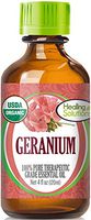 Organic Geranium Essential Oil (100% Pure - USDA Certified Organic) Best Therapeutic Grade Essential Oil - 120ml