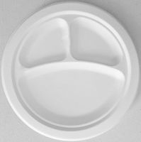 10" Round 3-Comp Disposable Plates Made by Natural Sugarcane Bagasse - Biodegradable & Compostable Environmental Eco Friendly Paper Plastic Free 100% Alternative by GreenPlanet [500 CNT]