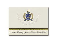 Signature Announcements North Nodaway Junior-Senior High School (Hopkins, MO) Graduation Announcements, Presidential Elite Pack 25 with Gold & Blue Metallic Foil seal