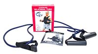 ExerBand 6ft Bilateral Tube Rubber Resistance Tubing with Two Handles for Performing Resistance Workouts at Home - Blue