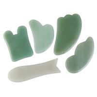 HEALLILY Gua Sha Scraping Massage Tool Crystal Quartz Guasha Board Therapy Massage Stones Anti Aging Anti Wrinkle for Women 5pcs
