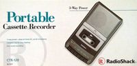 Radio Shack Portable 3 Way Cassette Recorder CTR-120