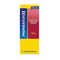 Preparation H Anti-Itch Hemorrhoid Treatment Cream with Hydrocortisone 1%, Maximum Strength Relief, Tube (0.9 Ounce, 1 Tube per Box)