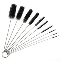 Anytec 10Pcs Metal Cleaning Brush Set for Weed Pipe Clean Glass Hookah Smoking Brush Baby Feeding Bottle Brush