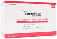 Cardinal Health Adhesive Remover Wipes 4" x 4" Extra Large (Box of 50), Item ZA30050XL (Formerly ReliaMed)
