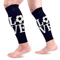Love Soccer Football Calf Compression Sleeves for Men & Women Leg Compression Socks for Running Nursing 1 Pair