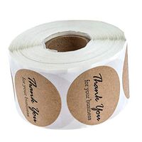 SM SunniMix 500 Round Kraft Paper Thank You for Your Business Adhesive Label Thank You Stickers Black Print 1 inch for Businesses, Online Retailers, Boutiques