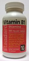 Standard Vitamins Vitamin B1 500mg 100 Capsules