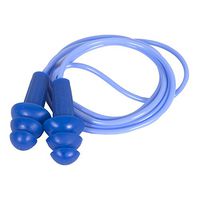 Jackson Safety H20 Metal Detectable Earplugs (13822), Reusable, Corded, Blue, 100 Individually Packaged Ear Plug Pairs / Box, 4 Boxes / Case