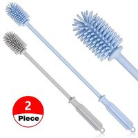 Silicone Cleaning Brush, ReHaffe Water Bottle Brush BPA Free, 14.5" Silicone Bottle Brush Set | Silicone Bottle Cleaning Brush for Hydro Flask, Vacuum Bottle, Glassware and Narrow Neck Containers
