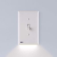 1 Pack - SnapPower SwitchLight - LED Night Light - For Light Switches - Light Switch Wall Plate With Built-In LED Night Lights - Bright/Dim/Off Options - Automatically On/Off Sensor - (Toggle, White)
