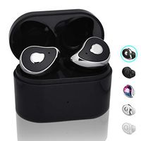 100% Mini Wireless Earbuds Latest Bluetooth 5.0 Mini in Ear Headphones 3D Stereo Sound 10H Play Time SweatProof Sports Earphones Headset, Built in Microphone & Dual Speakers (Black Silver)