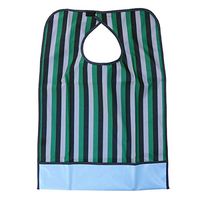1pc Elderly Bib Waterproof Bib Mealtime Aid Apron Adhesive Tape Bib (Green Fixed Bottom Apron)