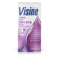 Visine Tired Eye Dry Eye Relief Eye Drops, Moisturizing & Soothing Drops for Irritated Eyes Due to Screen & Computer Use, 0.5 fl. oz