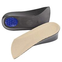 SUPVOX Pair of Heel Lift Inserts Height Increased Half Insole Invisible Shoe Lifts Back Heel Insert Add 2.5cm (Black Bottom Beige Surface)