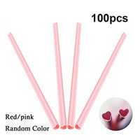 Rolin Roly 100 Sticks Heart Shaped Straws for Birthday, Wedding, Celebration, New Years Party Cocktail Accessories Straws Heart, Party Supplies, Random Color