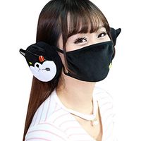 YOMORIO Cute Shiba Inu Earmuffs Lolita Anime Cosplay Mouth Mask Anit-Dust Plush Stuffed Ear Warmer (Black)