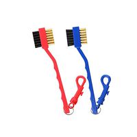 QHALEN Golf Club Cleaning Brush with Double Sided, Brass & Nylon Bristle