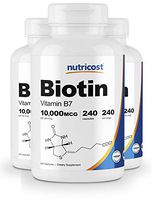 Nutricost Biotin (Vitamin B7) 10,000mcg, 240 Caps (3 Bottles) - Non-GMO, Gluten Free
