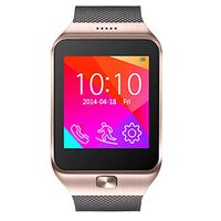 indigi Unlocked! Smart Watch and Phone -SWAP- Capacitive Color Touch Screen | Time Display | Calls (Answer, End, Reject) Gold