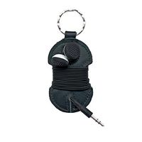 Leather Key Chain & Headphone Wrap Handmade by Hide & Drink :: Black