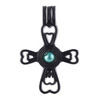 10pcs Black Pearl Cage Beads Cage Locket Pendant Jewelry Making Supplies-For Oyster Pearls, Essential Oil Diffuser, Fun Gifts (Cross Flower)