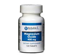 RELIABLE 1 LABORATORIES Magnesium Oxide 400mg OTC Tablets (120 Tablets Per Bottle) (Single Pack)