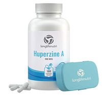 Huperzine A 200 Mcg 180 Vegetarian Capsules | Made in USA | Powerful Nootropic Brain Complex | Cognitive Function Enhancer Supplement | Memory Focus Clarity Mental Booster | 200mcg Pure Powder Pill