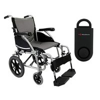 Karman S-Ergo 115 Ergonomic Transport Wheelchair | S-Style Seat Size 16" X 17" | Standard Swing Away Legrest | Frame Color - Pearl Silver & Free 130 dB Black Personal Safety Alarm/Siren!