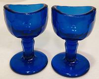 Eyecup Eye Wash Bath Cup Rinse - American Made - Mosser Glass USA - Set of 2 (Cobalt Blue, John Bull)