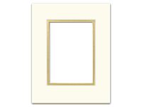 PA Framing, Double Mat, 16 x 20 Inches Frame for 11 x 14 Inches Photo Art Size - Cream Core/Ivory Upper and Matte Metallic Gold Inner Mat