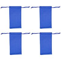 Microfiber Eyeglass Pouch -4 Pack- Glasses Holder Sunglasses case, For Storage & Cleaning - Can be Used for Jewelry & Smartphones, By OptiPlix (Royal Blue)