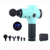 CHT Muscle Massage Gun, Fascia Gun Muscle Relaxer Electric Massage Gun Touch Screen 3 Speed 6 Head Muscle Relax Massager (Color : Light Green, Size : 18 * 24.2cm*6.2 cm)