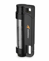 Illume Triple Torch Butane Refillable Cigar and Cigarette Lighter Transparent Black