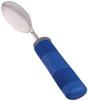 Sammons Preston Comfy Grip Tablespoon, Stainless Steel Bendable Spoon with Rubber Handle, Comfortable & Easy to Hold Silverware with Good Grips, Adaptive Spoon for Mealtime Eating, Flatware