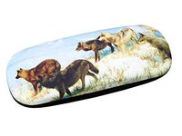 PU Leather Hard Shell Eyeglass Case Glasses Storage Case Protective Case for Glasses Wolf - 07