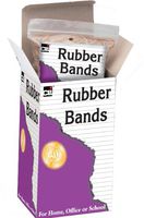 Charles Leonard Inc. Superior Quality Rubber Bands, Contains four 1/4lb bags (2 x 0.06 Inches), Beige/Natural, 1 lb (58414)